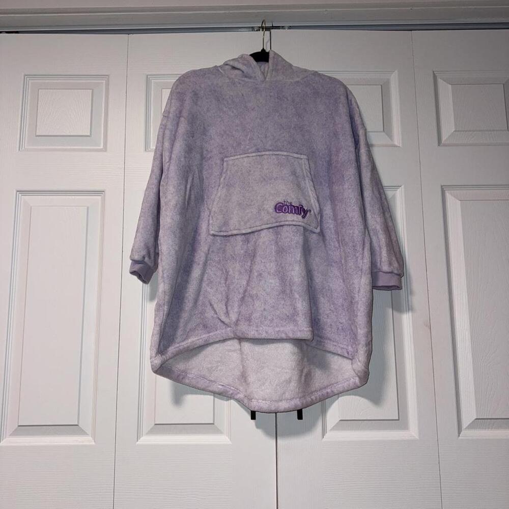The Comfy purple & gray marbled poncho hoodie Youth #loungewear #cozy
